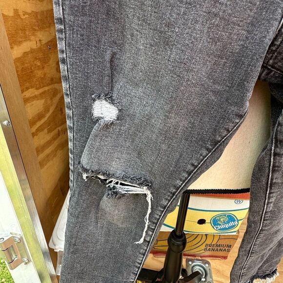 A.N.A Distressed High Rise Straight Black  Denim Jeans - Picture 3 of 7